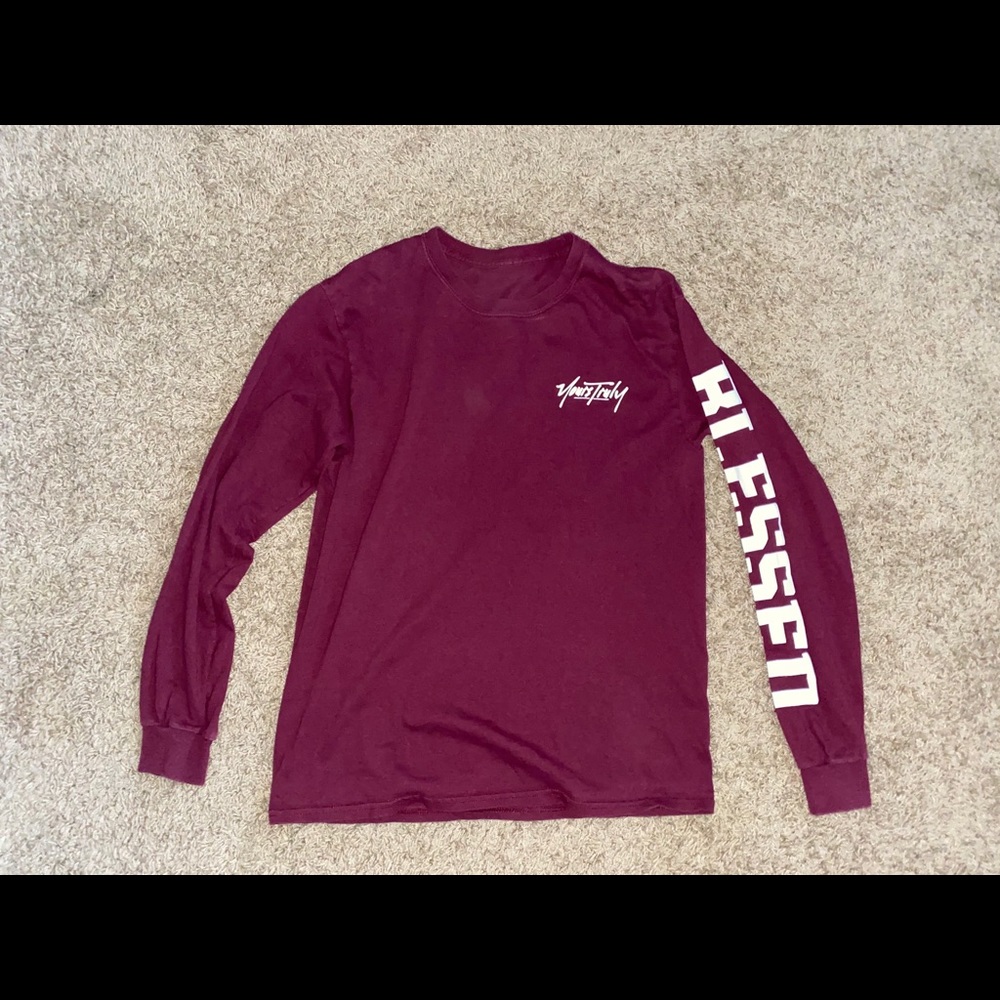 Maroon Yours Truly Long Sleeve